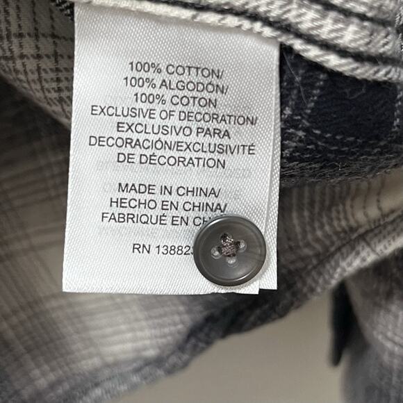 Cody James Mens Plaid Flannel Western Button Up Shirt Size L Black White Ranch - Picture 7 of 8